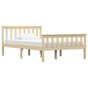 Łóżka - vidaXL Rama łóżka, naturalna, lite drewno sosnowe, 120 x 200 cm - miniaturka - grafika 1