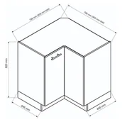 Szafki kuchenne - Szafka kuchenna narożna 90 VITA DRP P/L biała połysk - miniaturka - grafika 1