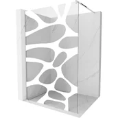 Ścianki i drzwi prysznicowe - Mexen Kioto ścianka prysznicowa 80 x 200 cm, transparent/biały wzór 8 mm, chrom - miniaturka - grafika 1