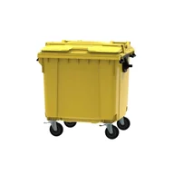 Kosze na śmieci - Pojemnik żółty na odpady z tworzyw sztucznych i metale - 1100 l - miniaturka - grafika 1