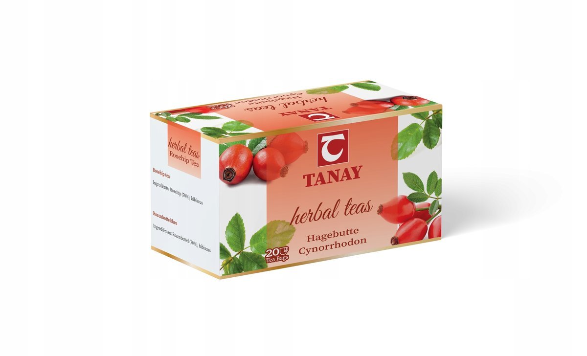 Herbata z dzikiej róży z hibiskusem ekspresowa Tanay - 20 torebek