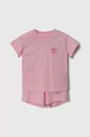Dresy i komplety dla dziewczynek - adidas Originals komplet bawełniany niemowlęcy kolor różowy - miniaturka - grafika 1