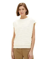 Koszulki i topy damskie - TOM TAILOR Damski Top 1035855, 31586 - Offwhite Towelling Waves, L - miniaturka - grafika 1