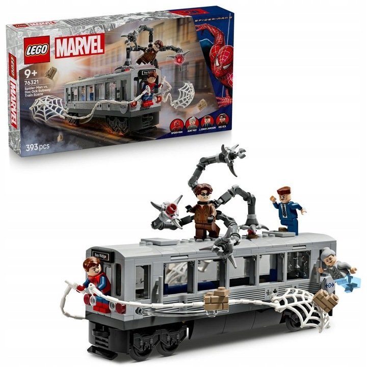 LEGO Marvel - Spider Man kontra Doc Ock scena w metrze Pociąg ZESTAW LEGO PREZENT DLA CHŁOPCA