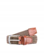 Paski - Pasek Do Spodni Pleciony Męski Elastyczny Puccini Beżowy Pame(90) 6A - miniaturka - grafika 1