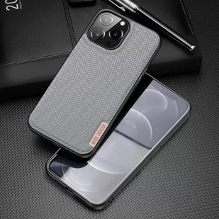 Dux Ducis Fino etui pokrowiec pokryty nylonowym materiałem iPhone 13 Pro Max szary - Etui i futerały do telefonów - miniaturka - grafika 2