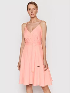 Sukienki - Morgan Sukienka letnia 221-REGGAE Różowy Regular Fit - grafika 1