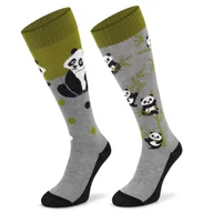 Skarpetki damskie - Skarpetki MONDO-CALZA HappyPanda szare/zielone, rozmiar: M - miniaturka - grafika 1