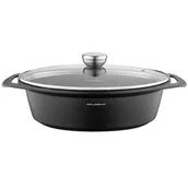 Brytfanny - Brytfanna aluminiowa Chef owalna 39,5 x 28,5 x 12,3 cm 7,3L czarny - miniaturka - grafika 1