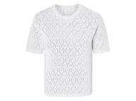 Swetry damskie - esmara® Sweter ażurowy damski z bawełny (Biały, XS (32/34)) - miniaturka - grafika 1