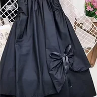 Spódnice - TEMU Elegancka Spódnica Damska w Kształcie H i A z Falbanką - Średniej Długości Spódnica Zimowa na Jesień/Zimę, Spódnica Jednokolorowa do Prania w - miniaturka - grafika 1