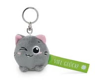 Plecaki - NICI 62060 breloczek do kluczy z motywem kota "Powodzenia" 5 cm szary towarzysz do plecaka lub torby, uchwyt na klucze dla małych i dużych 62060 - miniaturka - grafika 1