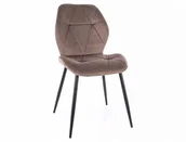Krzesła - Krzesło tapicerowane RICK VELVET cappuccino - miniaturka - grafika 1