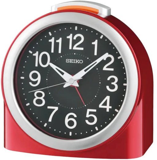 Seiko Budzik SEIKO QHE211R nie tyka 12 cm czerwony .