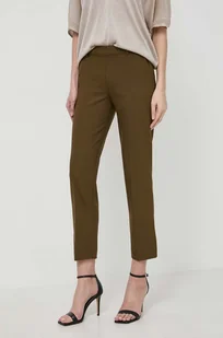Morgan spodnie damskie kolor zielony proste medium waist - Spodnie damskie - miniaturka - grafika 1