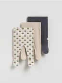 Spodenki dla niemowląt - Reserved - Bawełniane spodnie 3 pack - kremowy - miniaturka - grafika 1