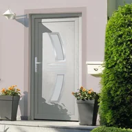 Drzwi zewnętrzne - vidaxl Drzwi wejściowe, białe, 108x208 cm, PVC 8720845887834 - miniaturka - grafika 1