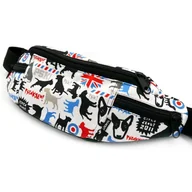 Nerki - Saszetka na biodra wzór Pies English Bull Terrier Nerka spacerowa biała z motywem bulterier Psiakrew - miniaturka - grafika 1