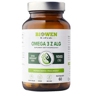 Biowen Omega 3 z alg, 60 kapsułek - Serce i układ krążenia Biowen Omega 3 z alg, 60 kapsułek - Serce i układ krążenia - miniaturka - grafika 1