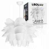 Lampy sufitowe - Lampa Sufitowa Wisząca Biały Kwiatek z Tworzywa Nowoczesne Oświetlenie E27 - miniaturka - grafika 1