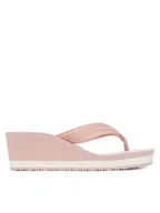 Klapki i japonki damskie - Tommy Hilfiger Japonki Th Stripes Wedge Beach Sandal FW0FW08521 Różowy - miniaturka - grafika 1