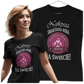 Walentynki - KOSZULKA DLA DZIEWCZYNY NA WALENTYNKI PREZENT SMAKOSZKA WINA - miniaturka - grafika 1