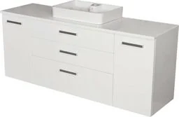 Szafka łazienkowa biała 180 cm z blatem i umywalką FOKUS NEW - Szafki łazienkowe Szafka łazienkowa biała 180 cm z blatem i umywalką FOKUS NEW - Szafki łazienkowe - miniaturka - grafika 1