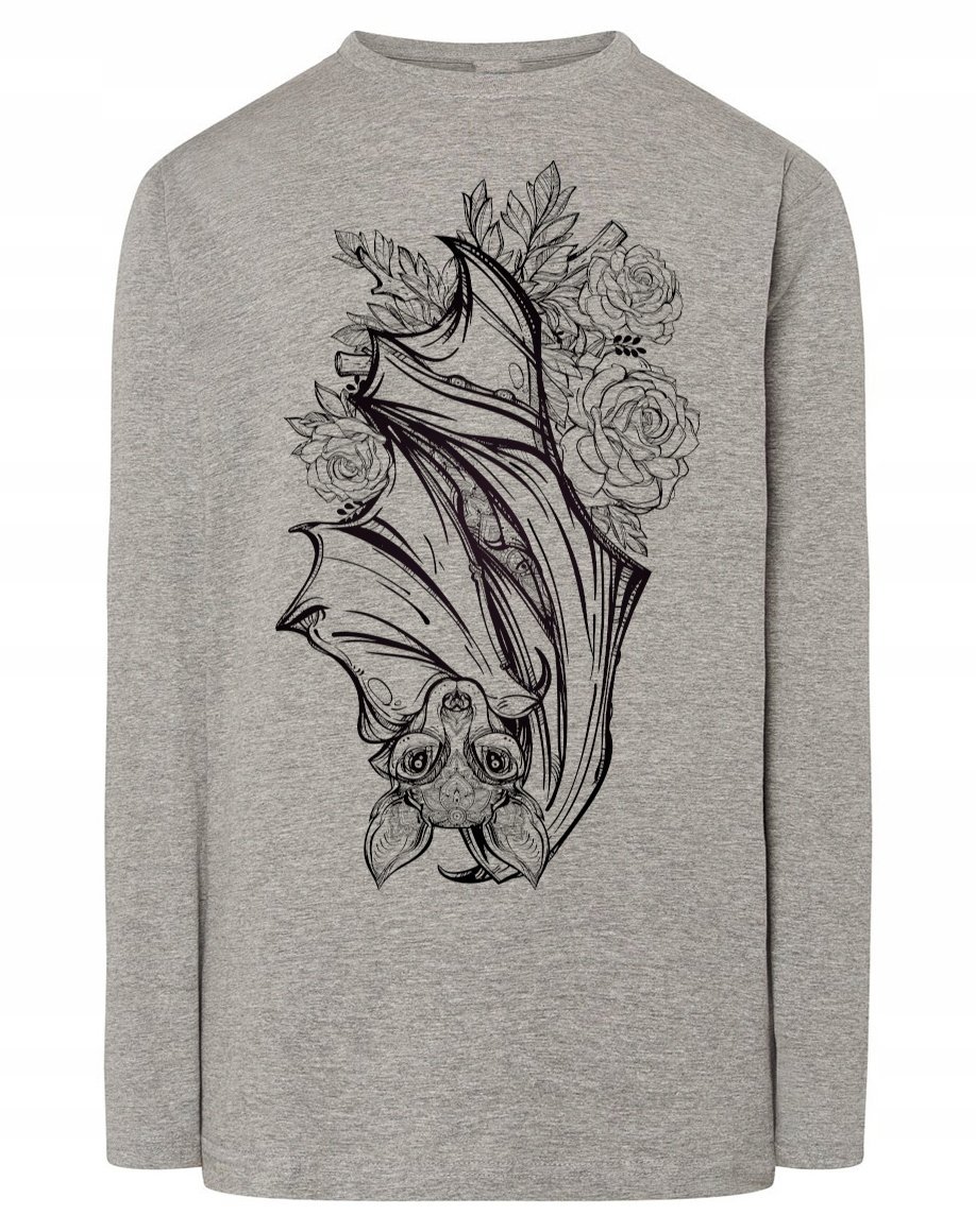 Longsleeve męski fajny nadruk NIETOPERZ r.XL