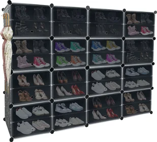 LARS360 DIY stojak na buty szafka na buty stojak na buty półka półka plastikowa półka do przechowywania - 4 kolumny 8 poziomów (163 * 124 cm) - Szafki na buty - miniaturka - grafika 1