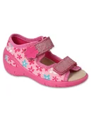 Kapcie damskie - Dziewczęce kapcie kwiatki różowe Befado r.20 - miniaturka - grafika 1