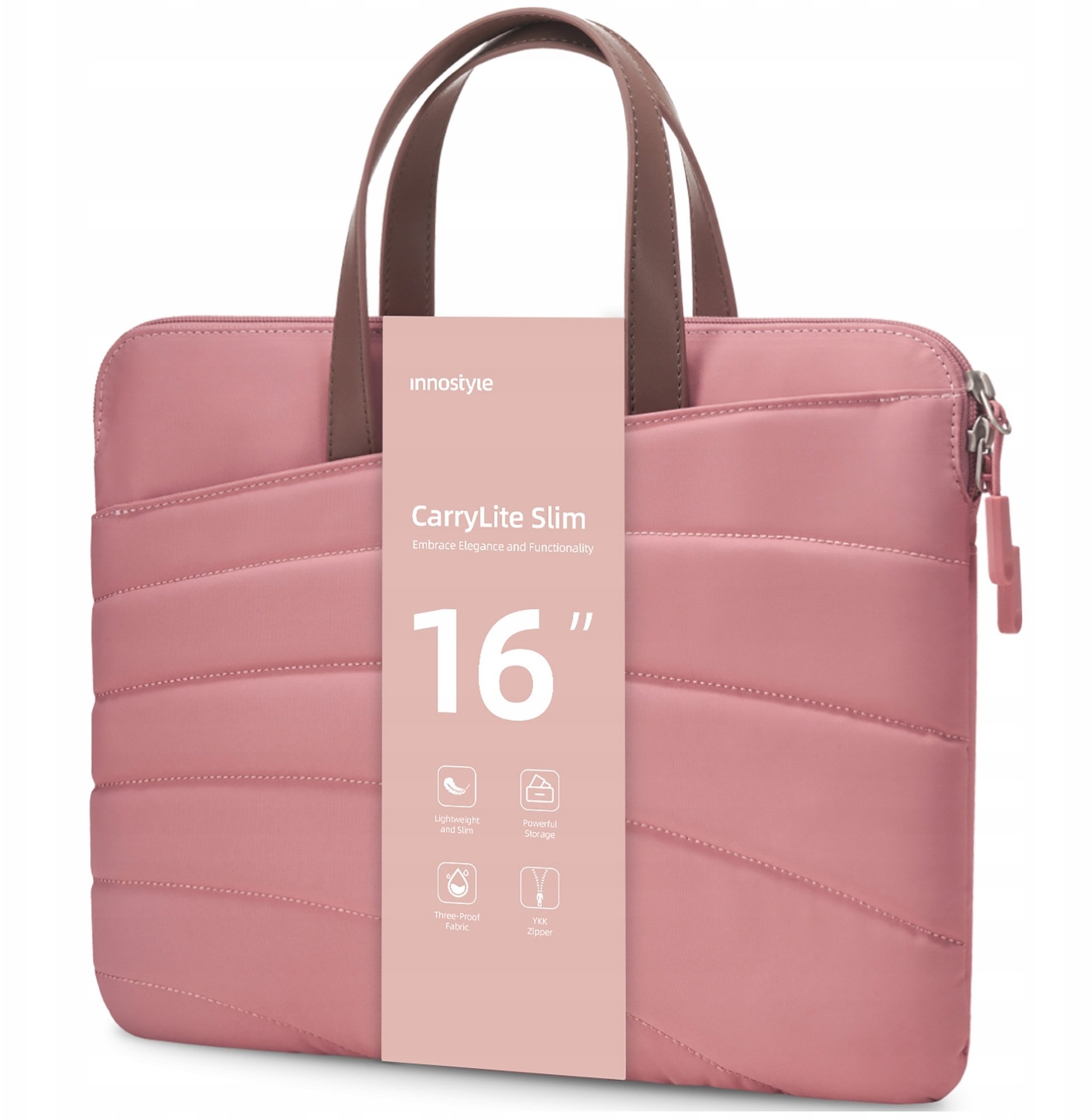 Torba Innostyle INNOSTYLE DAMSKA TORBA NA LAPTOPA 15 6 16 WODOODPORNA CARRYLITE SLIM RÓŻOWA