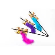 Zabawki dla kotów - Wędka piłka z ogonkiem różowa Dingo - miniaturka - grafika 1