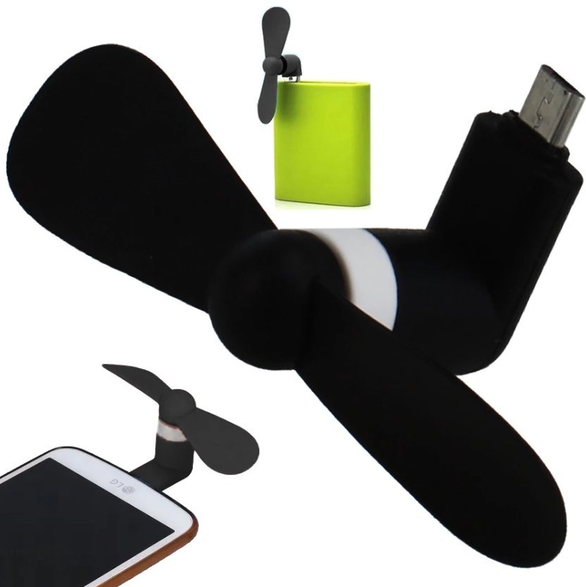 WIATRACZEK WIATRAK MICRO USB TELEFONU POWERBANKU CZARNY