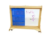 Tablice dla dzieci - Masterkidz Materiałowy Arkusz Do Wieszania Z Kieszonkami Na Książki i Obrazki Masterkidz Niebieski ME12852 - miniaturka - grafika 1