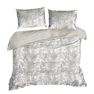 Pościel - Pościel 160x200 cm Luna Paproć beżowa biała 100% bawełna - miniaturka - grafika 1