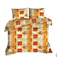 Pościel - pościel z bawełny płaskiej 160x200 + 2 poszewki B 139 beżowa kostka - miniaturka - grafika 1