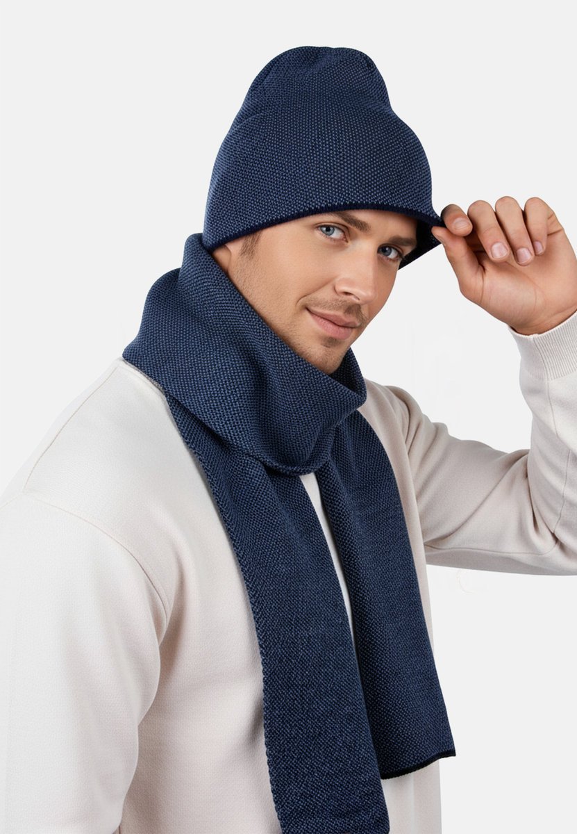 KOMPLET MĘSKI CZAPKA SZALIK ZIMOWY CIEPŁY MODNY Polskiej produkcji 003 -12