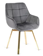 Krzesła - Szare obrotowe pikowane krzesło glamour W3-T27 - miniaturka - grafika 1