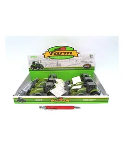 Traktor z akcesoriami 10 cm 955-191 HIPO - Samochody i pojazdy dla dzieci - miniaturka - grafika 1