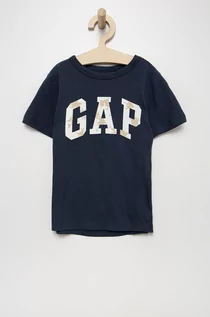 Koszulki i topy damskie - Gap t-shirt bawełniany dziecięcy kolor granatowy z nadrukiem - - grafika 1