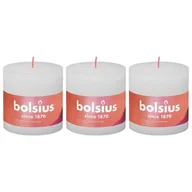 Aromaterapia - Rustykalne świece pieńkowe Shine, 3 szt., 100x100 mm, białe Lumarko! - miniaturka - grafika 1