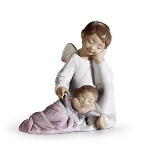 Figurka Opiekuńczy Anioł (różo - Figurki dekoracyjne - miniaturka - grafika 1