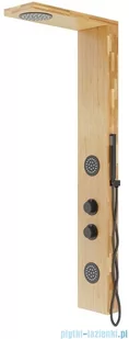 Corsan Balti panel prysznicowy z termostatem czarny drewno bambusowe B-001TBL | - Panele prysznicowe - miniaturka - grafika 3