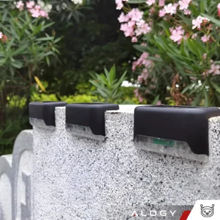 Lampa solarna ogrodowa LED na taras balkon schody balustradę z czujnikiem zmierzchu akumulator AAA czarna - Lampy ogrodowe - miniaturka - grafika 22