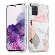 Etui i futerały do telefonów - Pokrowiec Etui Do Samsung Galaxy A71 5G w Różowo Szaro Biały Marmur No. 10 Obudowa Case Cover Silikon Plecki Cadorabo - miniaturka - grafika 1