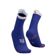 Skarpetki sportowe męskie - COMPRESSPORT Skarpetki do biegania wysokie PRORACING SOCKS V4 RUN HIGH dazz blue/white - miniaturka - grafika 1