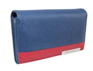 Portfele - Portfel Damski Skórzany GREGORIO Średni Z Klamrą FRZ-101 NIEBIESKI/CZERWONY 15,5 x 9,5 x 4 [cm] - miniaturka - grafika 1