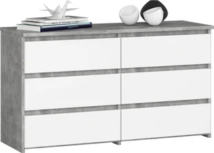 Fabryka Mebli Akord Komoda do salonu CL 100 cm 6 szuflad klasyczna - beton biała - Komody - miniaturka - grafika 1
