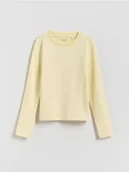 Bluzki dla dziewczynek - Reserved - Gładka koszulka - jasnożółty - miniaturka - grafika 1