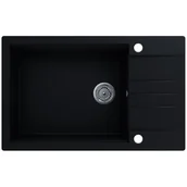 Zlewozmywaki - EOS Zlewozmywak granitowy z ociekaczem LIMA czarny mat - miniaturka - grafika 1